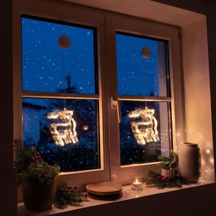 LED Karácsonyi dekoráció LED/3xAAA/meleg fehér rénszarvas