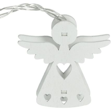 LED Karácsonyi fényfüzér 10xLED/2xAA/meleg fehér 2m angyalok