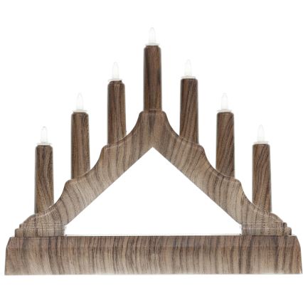 LED Karácsonyi gyertyatartó 7xLED/2xAA meleg fehér