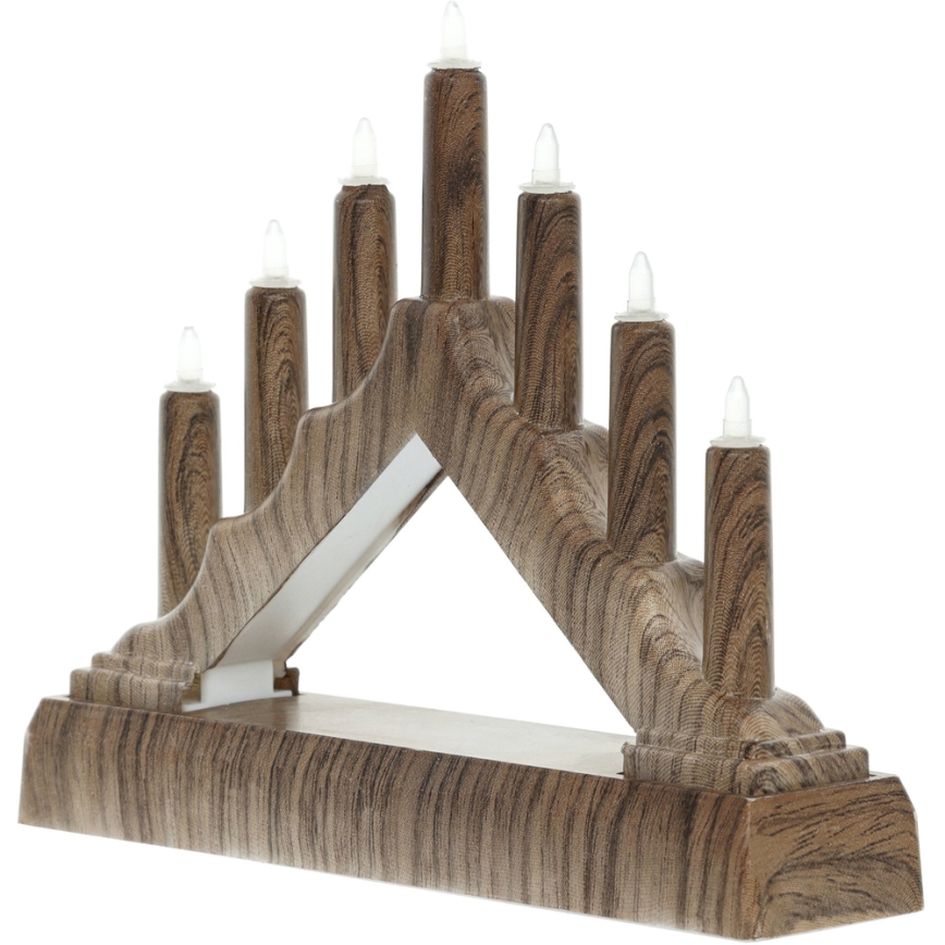 LED Karácsonyi gyertyatartó 7xLED/2xAA meleg fehér