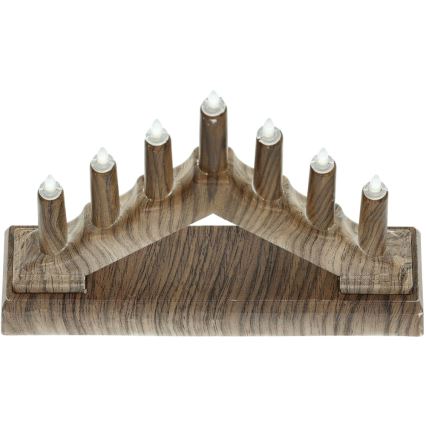 LED Karácsonyi gyertyatartó 7xLED/2xAA meleg fehér