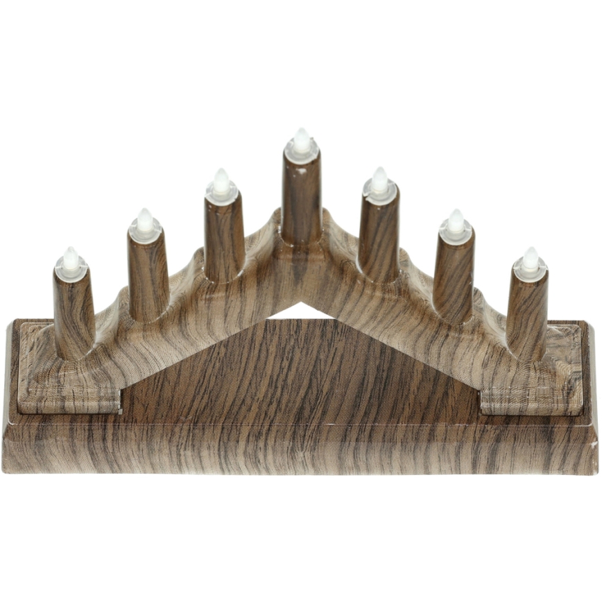 LED Karácsonyi gyertyatartó 7xLED/2xAA meleg fehér