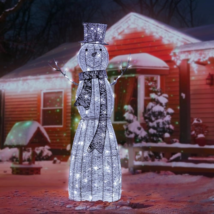 LED Karácsonyi kültéri dekoráció LED/3,6W/230V/hideg fehér 124 cm IP44 hóember