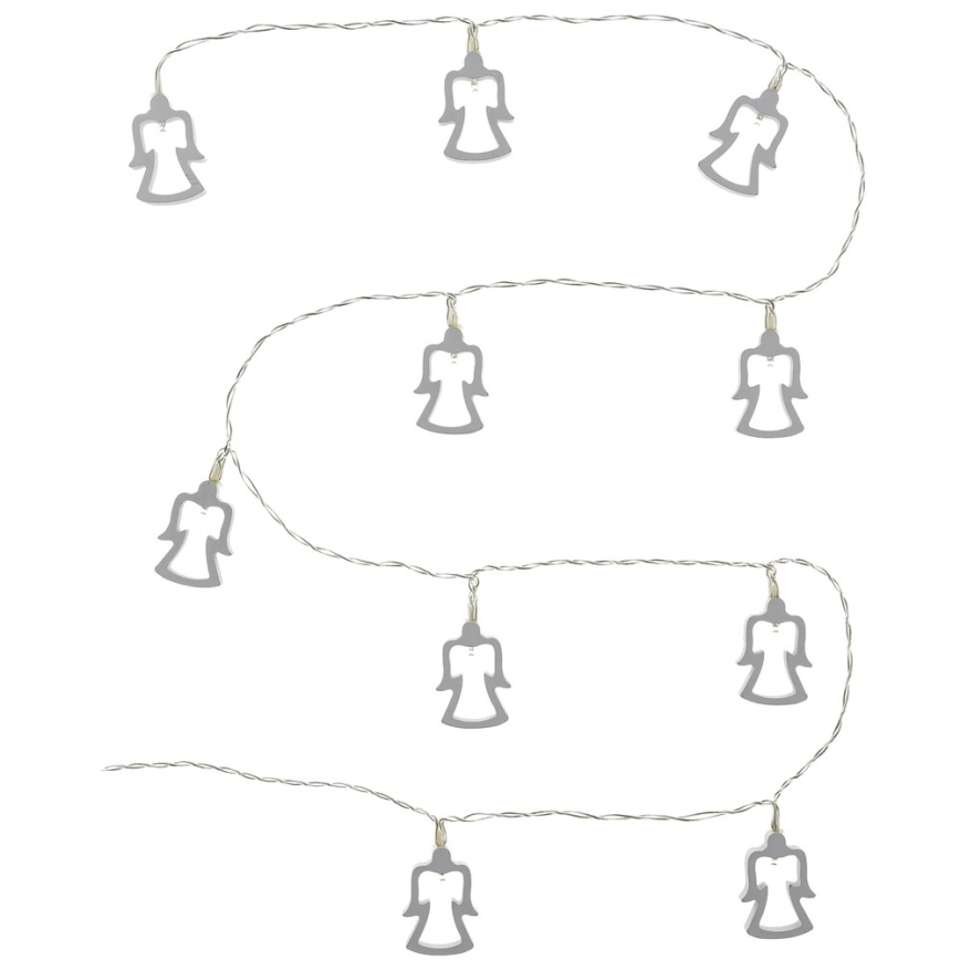 LED Karácsonyi lánc 10xLED/2xAA 1,8m meleg fehér