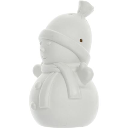 LED Karácsonyi porcelán dekoráció LED/3xLR44 hóember