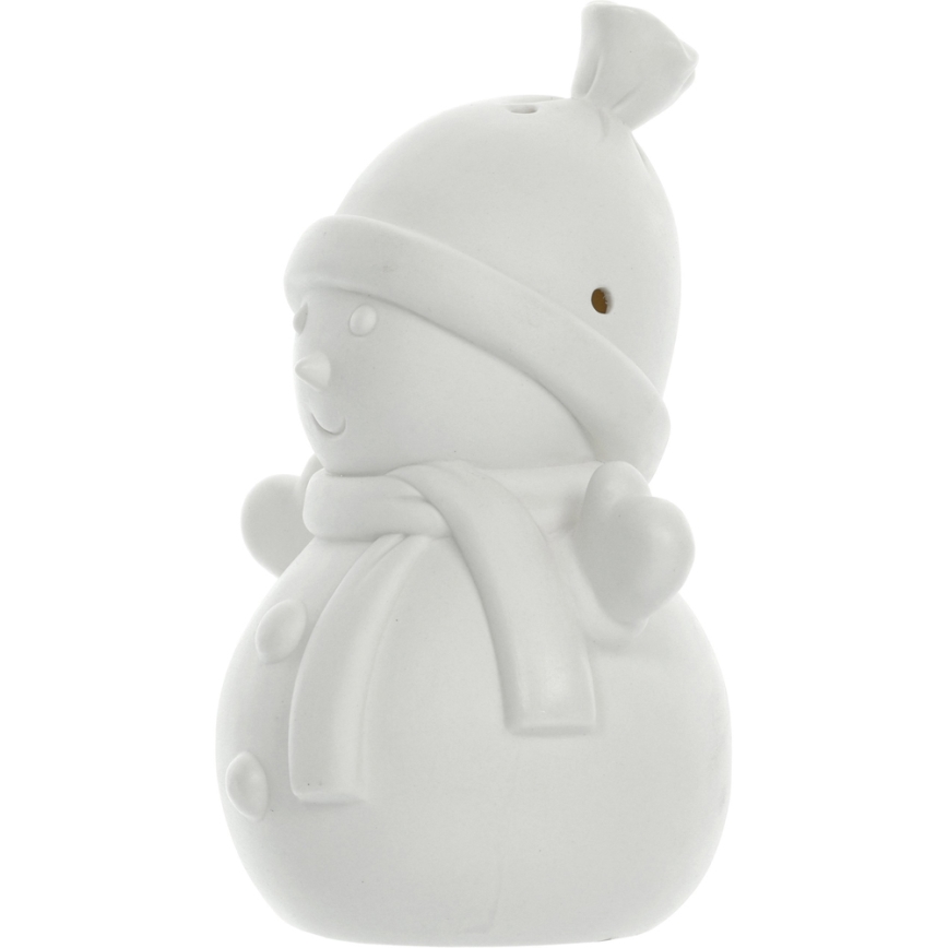 LED Karácsonyi porcelán dekoráció LED/3xLR44 hóember