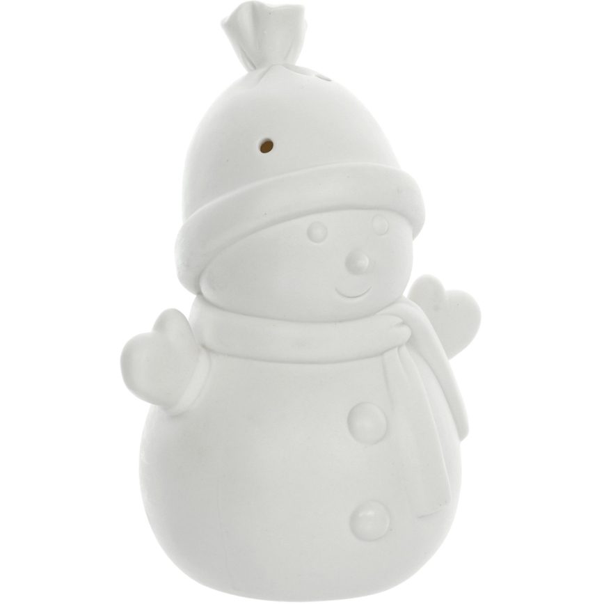 LED Karácsonyi porcelán dekoráció LED/3xLR44 hóember