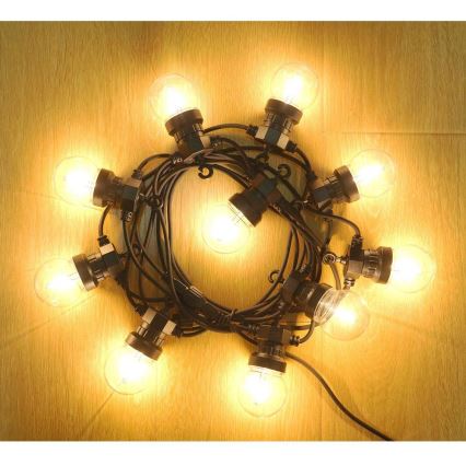 LED kültéri dekorációs fényfüzér GIRLANDA G45 10xE27/230V 8m IP44 meleg fehér