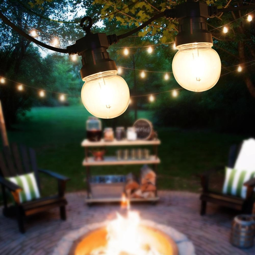 LED Kültéri dekoratív lánc GIRLAND G45 10xE27/230V 8m IP44 meleg fehér