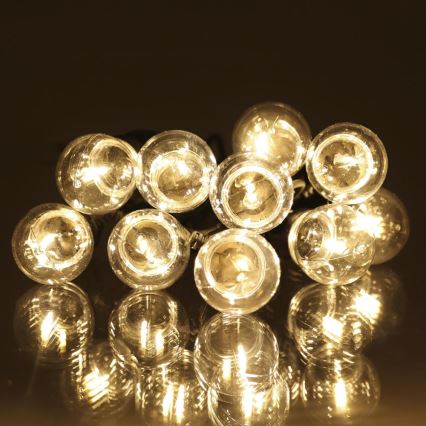 LED Kültéri dekoratív lánc GIRLAND G45 10xE27/230V 8m IP44 meleg fehér