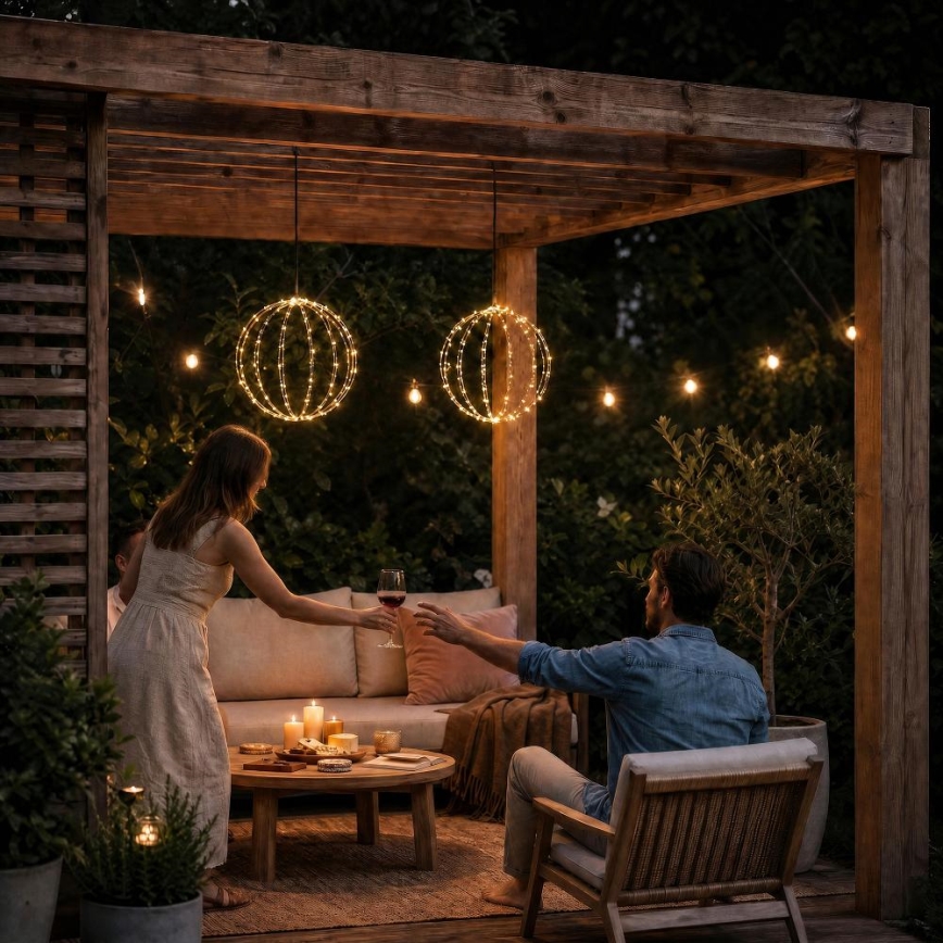 LED kültéri karácsonyi dekoráció LED/2,1W/230V átm. 40 cm IP44 meleg fehér