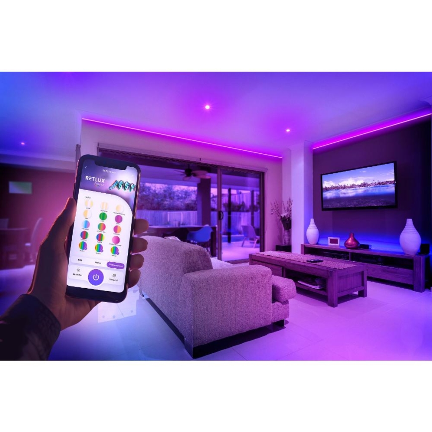 LED RGBW okos, állítható fényerejű szalag 5m LED/230V 2700-6500K Wi-Fi Tuya + távirányító