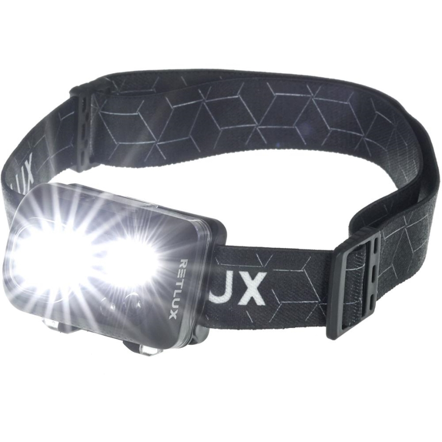 Újratölthető LED fejlámpa LED/3W/1200 mAh IP67 fekete