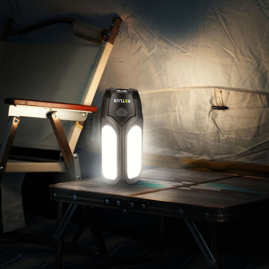 LED újratölthető kempinglámpa napelemes töltéssel LED/3W/1600 mAh IPX4