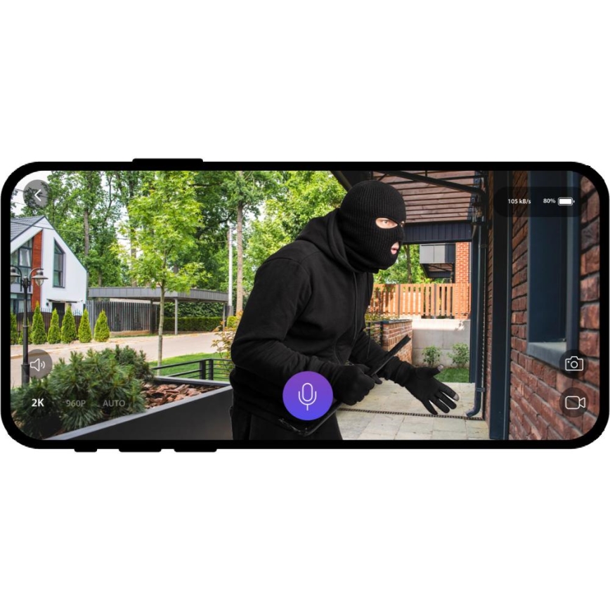 Videó csengő mozgásérzékelővel 5MPx 1440p 5200 mAh Wi-Fi IP65 antracit