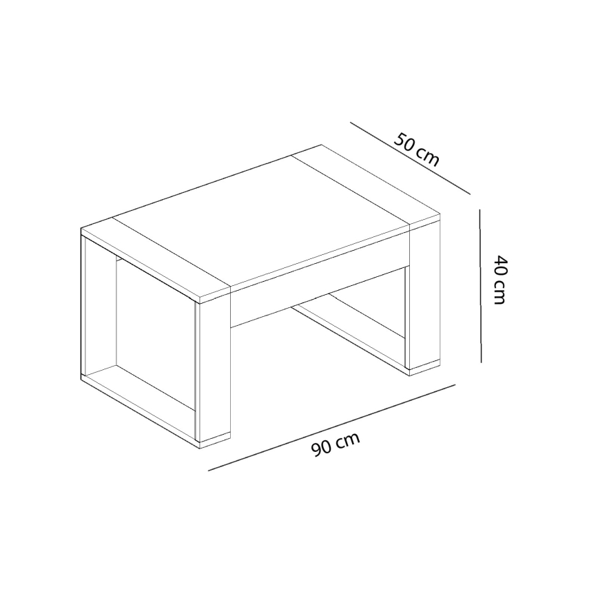 Retro dohányzóasztal 40x90 cm fehér/bézs