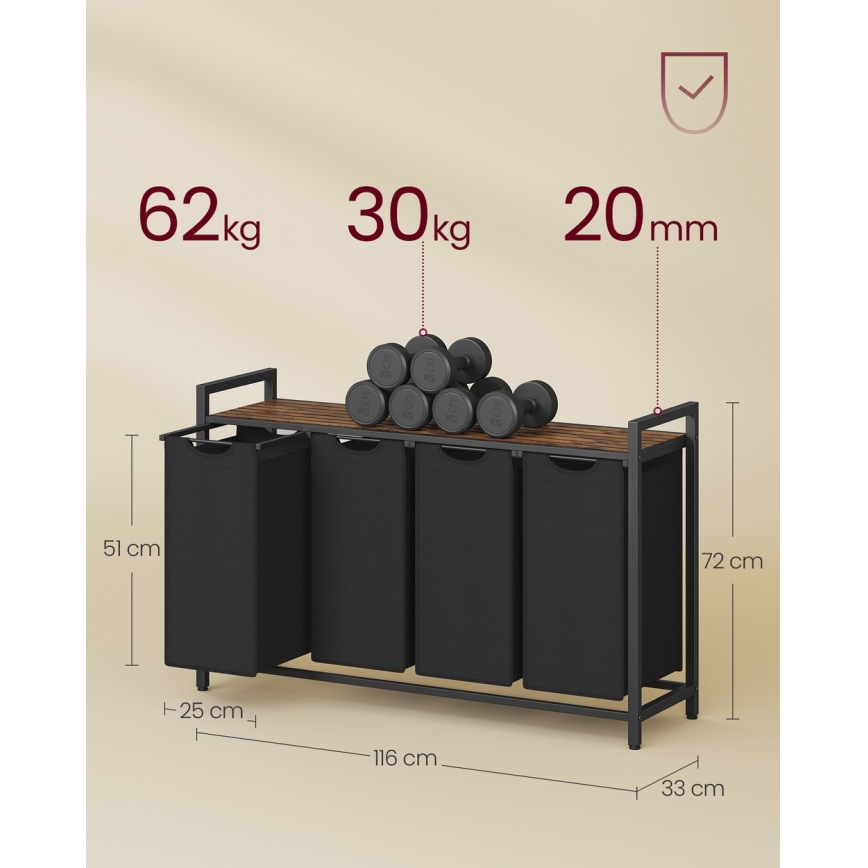 REX mosókosár barna/fekete
