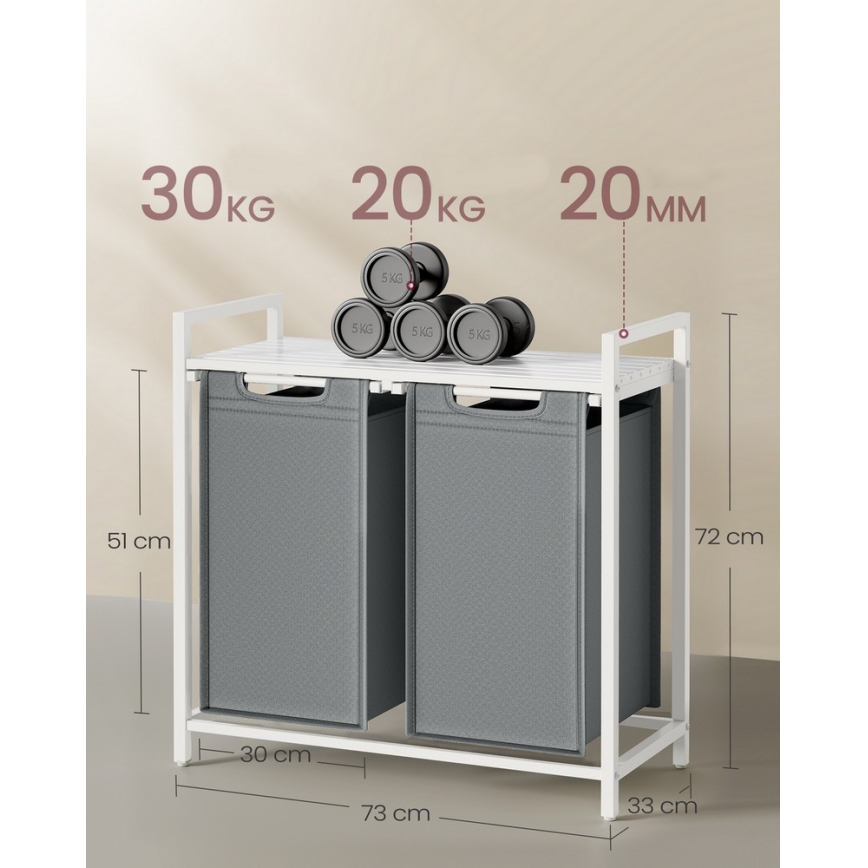 REX mosókosár fehér/szürke