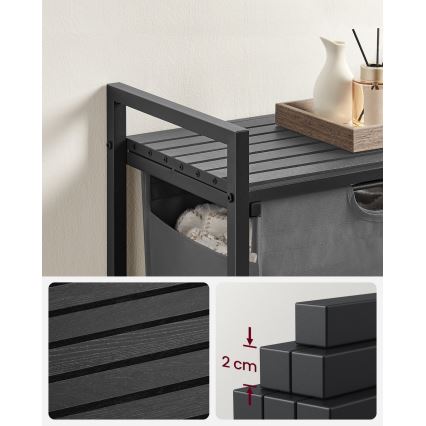 REX mosókosár fekete/szürke