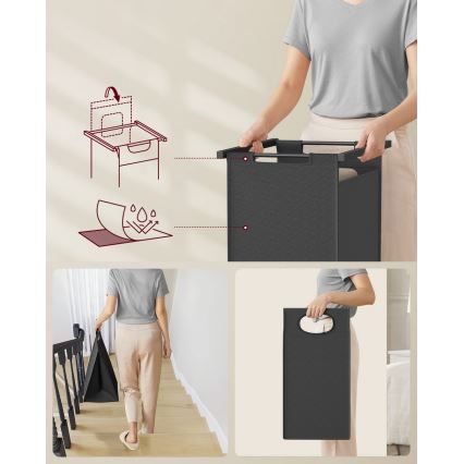 REX szennyeskosár fekete