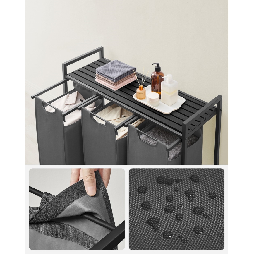 REX szennyeskosár fekete/szürke