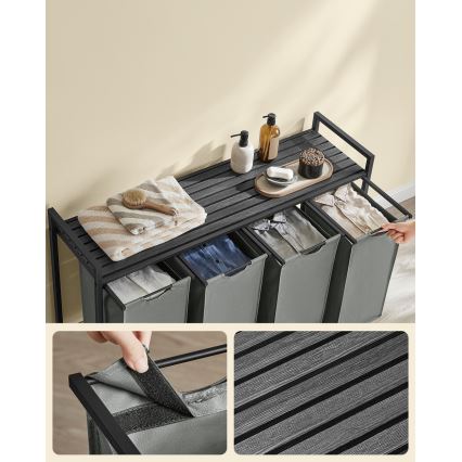 REX szennyeskosár, fekete/szürke