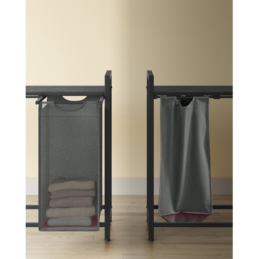 REX szennyeskosár, fekete/szürke