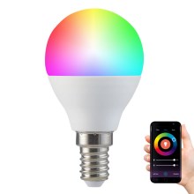 RGB LED Dimmelhető izzó G45 E14/5,5W/230V 2700-6500K Wi-fi Tuya
