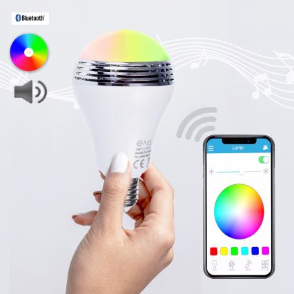 RGB LED izzó Bluetooth hangszóróval E27/8W/230V 2700K