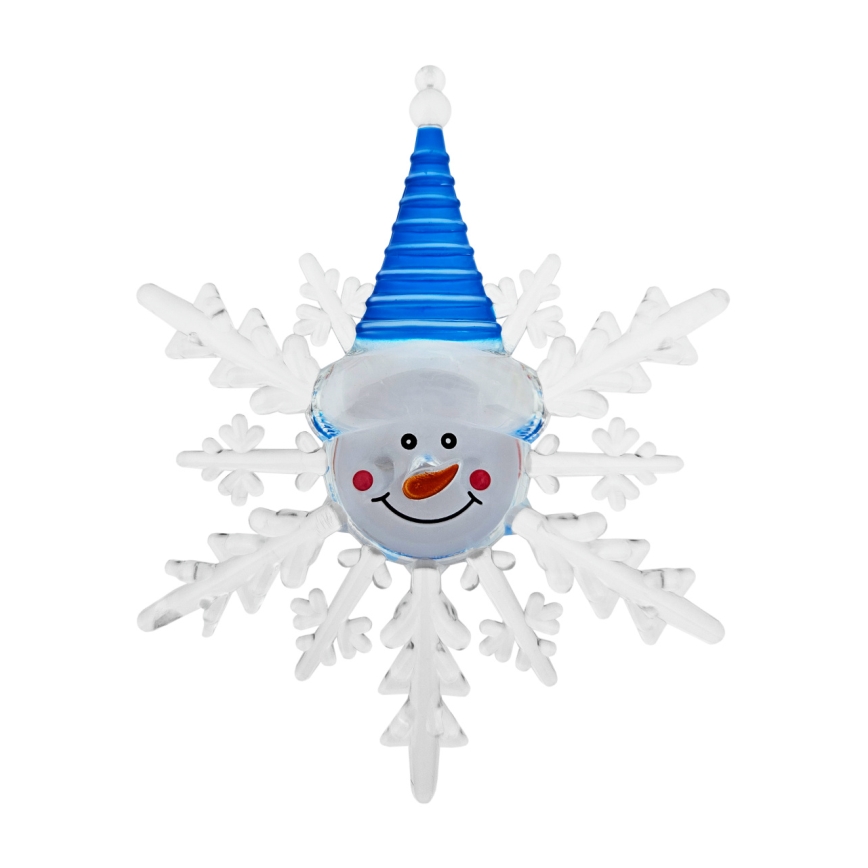 RGB LED karácsonyi dekoráció tapadókoronggal LED/3xLR44 hóember piros/kék/zöld