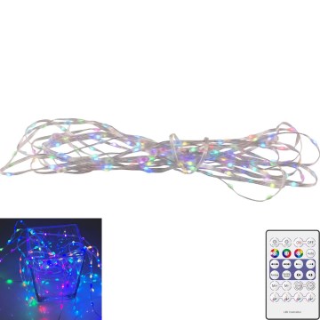 RGB LED karácsonyi fényfüzér LED/10W/5V 10 m USB + távirányító