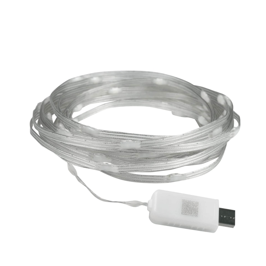 RGB LED karácsonyi fényfüzér LED/10W/5V 10 m USB + távirányító