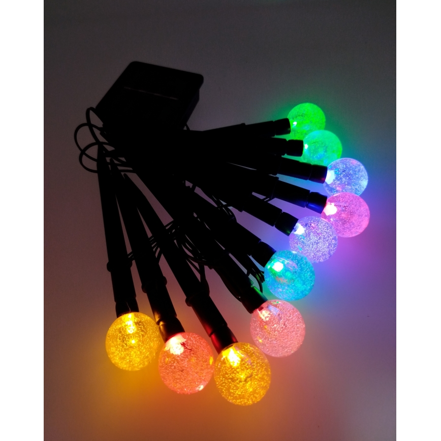 RGB LED napelemes lámpa 10xLED/1,2V 300 mAh IP44 fekete