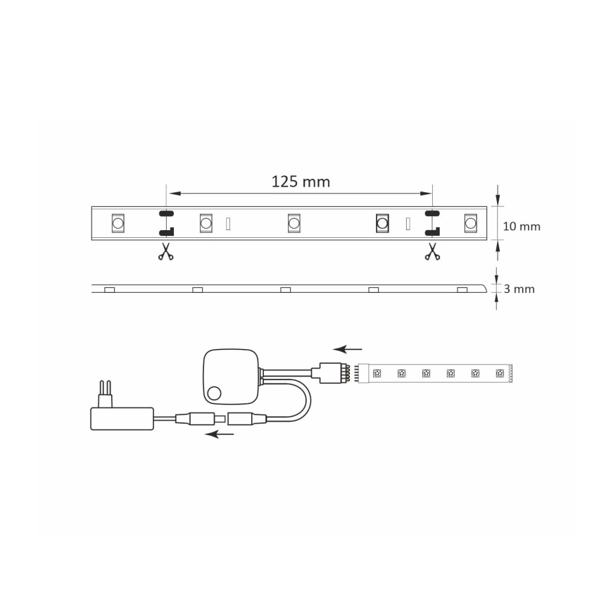 RGB LED Szabályozható szalag Wi-fi + zenei funkció LED/20W 5 m Tuya