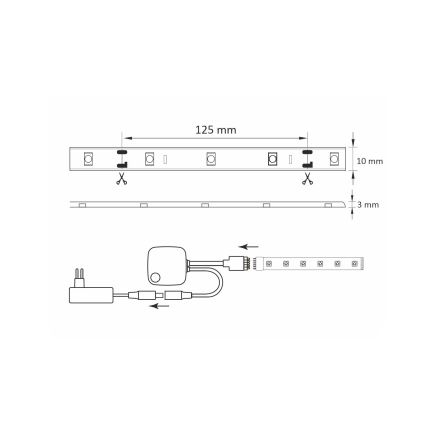 RGB LED Dimmeres szalag Wi-Fi + zenei funkció LED/16W/230V 5 m Tuya