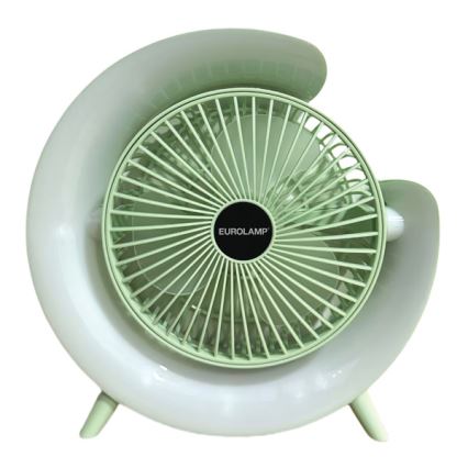 RGB LED újratölthető asztali ventilátor 5W/5V 1200 mAh zöld