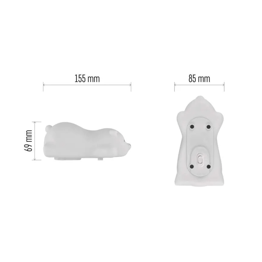 RGB LED újratölthető érintésvezérelt éjszakai fény LED/3,7V 1200 mAh maci