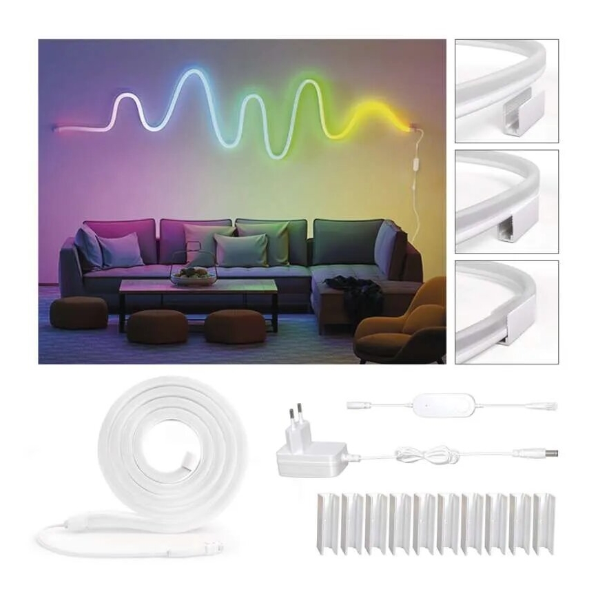 RGBIC LED Dimmelhető szalag GoSmart LED/24W/230V 3 m Wi-Fi Tuya
