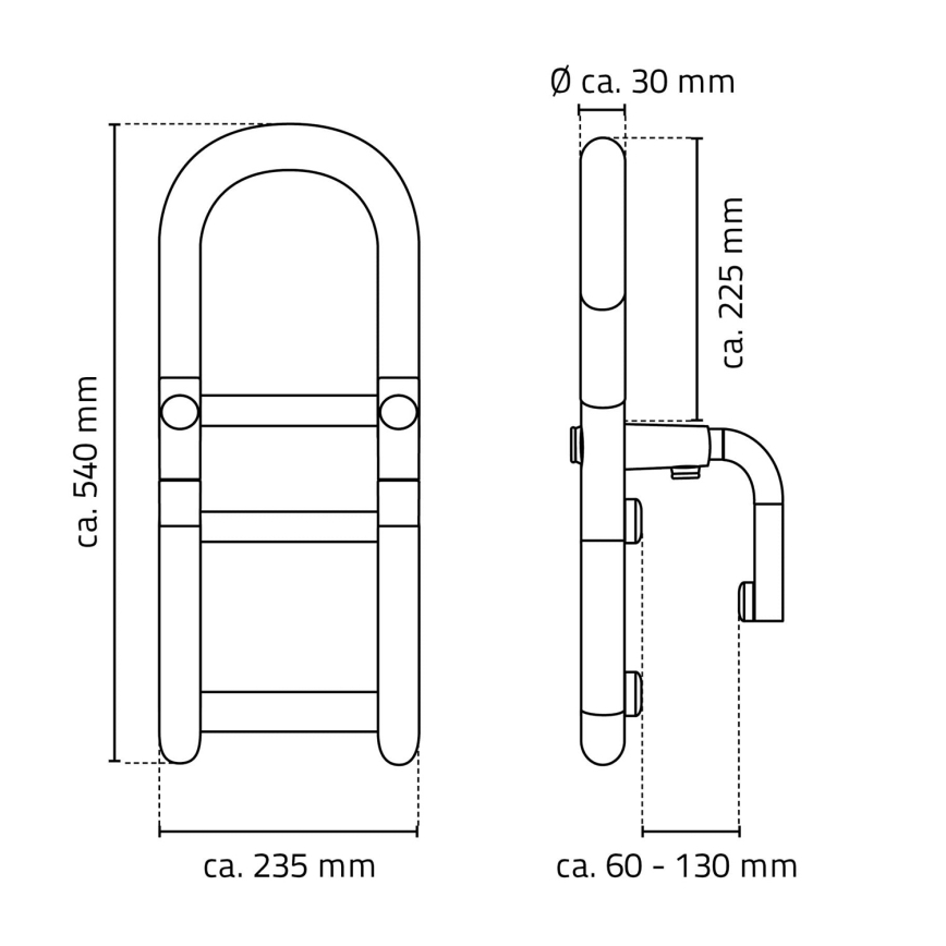 Ridder - Kádra való kapaszkodó 54x23,5 cm fehér