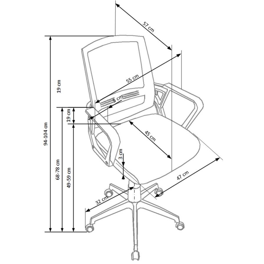 RIMAQ fehér irodai szék