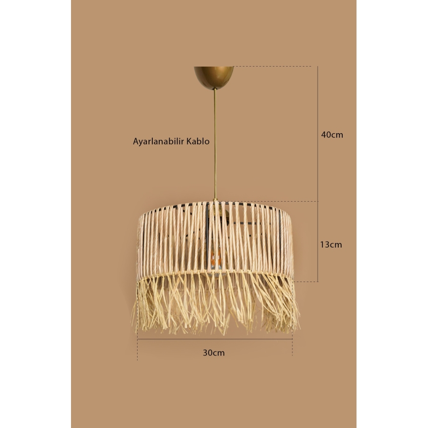 RIMINI kábeles függőlámpa 1xE27/40W/230V bézs