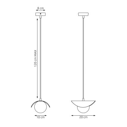 RITUAL függőlámpa kábellel 1xG9/8W/230V fehér