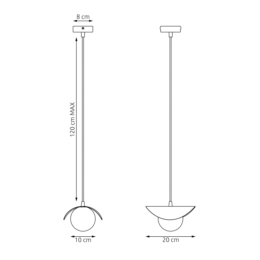 RITUAL kábeles függeszték 1xG9/8W/230V, fekete