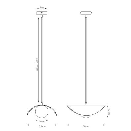 RITUAL kábeles függőlámpa, 1xG9/8W/230V, bézs