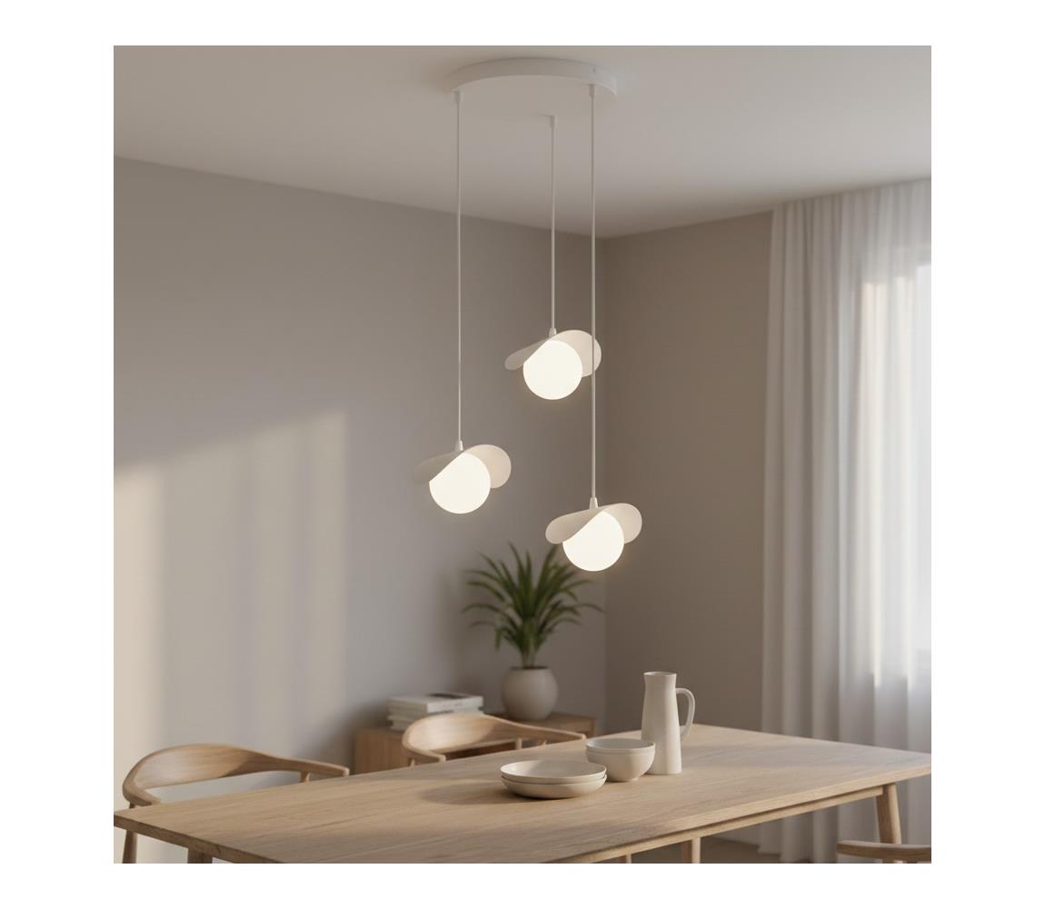 EMIBIG RITUAL kábelre függesztett csillár 3xG9/8W/230V fehér 1584/3PREM
