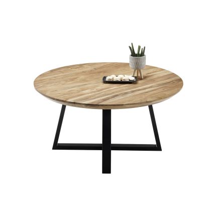 RIVA dohányzóasztal Ø 90 cm akác/fekete