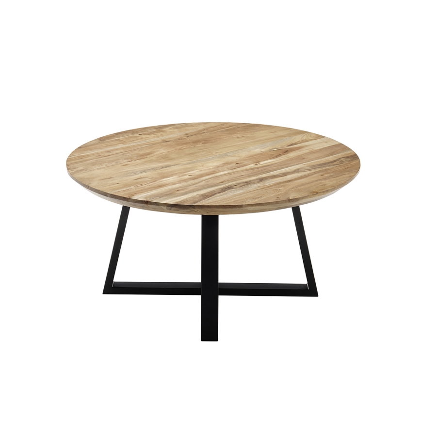 RIVA dohányzóasztal Ø 90 cm akác/fekete