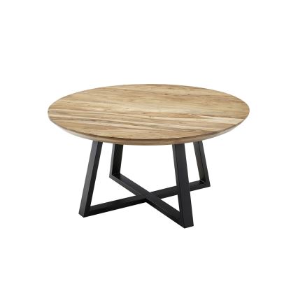 RIVA dohányzóasztal Ø 90 cm akác/fekete