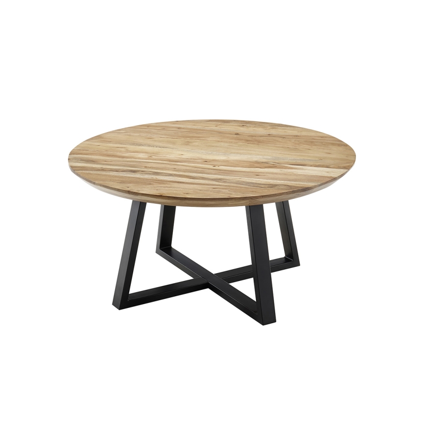RIVA dohányzóasztal Ø 90 cm akác/fekete