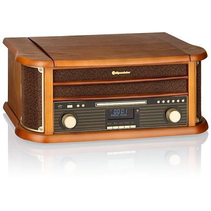 Roadstar HIF-1993D+BT- Hi-Fi rendszer DAB/DAB+ vétellel, lemezjátszóval, CD- és kazettalejátszóval, 80W/230V + távirányító
